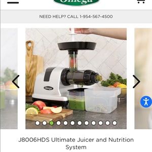 Juicer, Omega Masticating Juicer used 3 times!